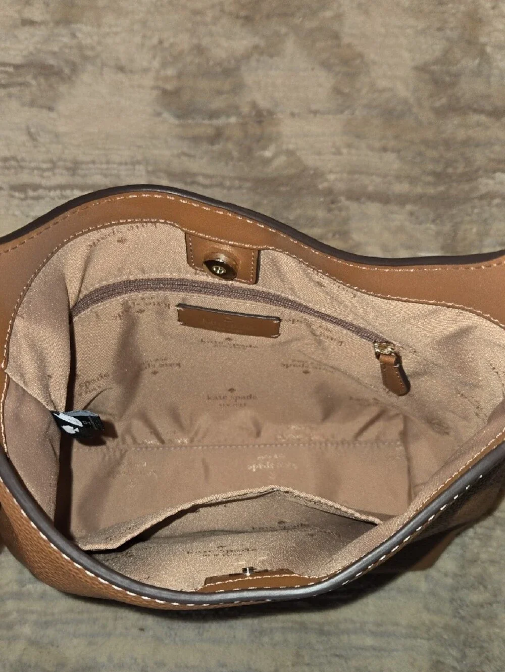 kate spade Brown Pebbled Leather Shoulder Bag